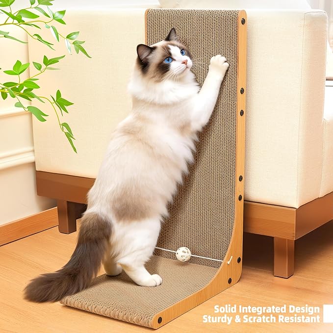 Value 2-Pack 26.8 Inch Cat Scratching Post, Premium High Density Cardboard Cat - Image 4
