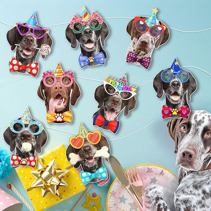 German Shorthaired Pointer Dog Birthday Garland, Photographic GSP Faces - Image 3