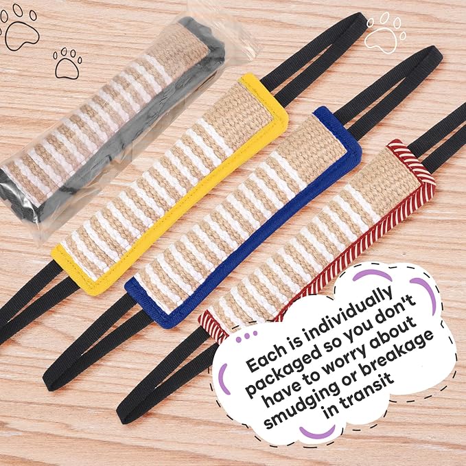 Kacctyen 4 Pcs Dog Tug Toys, Jute Pillow Pull Toy - Image 4
