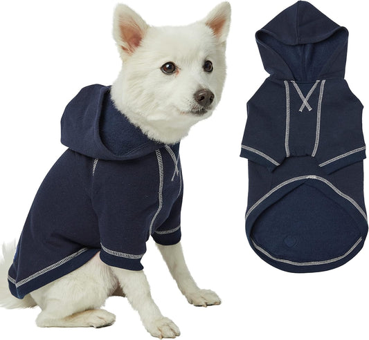Blueberry Pet Essentials Dog Hoodie – 24 inch, Cotton‑Blend Sweatshirt with Hood, Midnight Blue, Machine‑Washable Small‑Dog Jersey