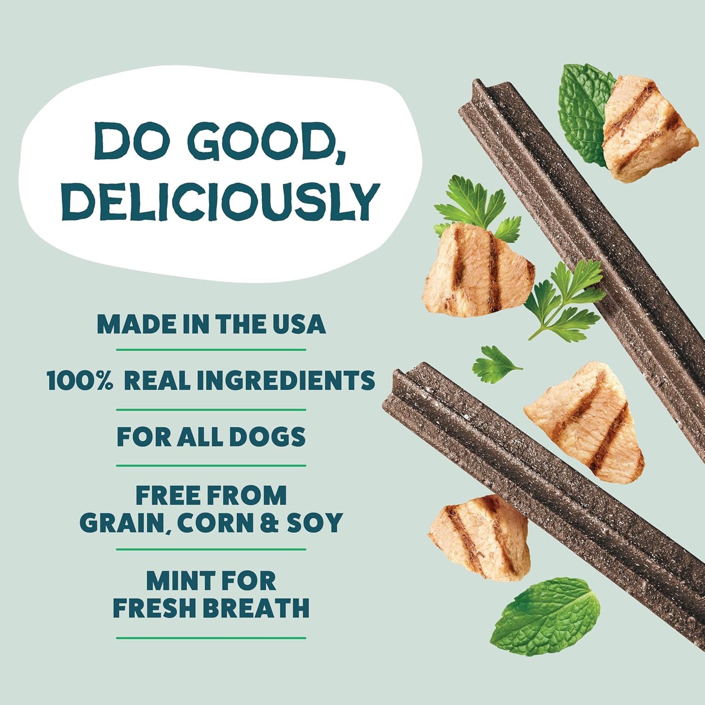 Shameless Pets Dental Treats for Dogs, A Cluck A Day (32 Sticks) - Supports Digestion for Teeth Cleaning & Fresh Breath - Dog Bones Dental Chews Free from Grain, Corn & Soy