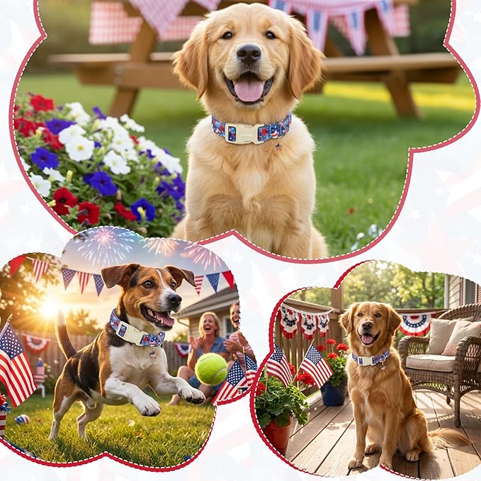 Independence Day Dog Collar, Summer of Patriotism Celebration Dog Collars - Image 4