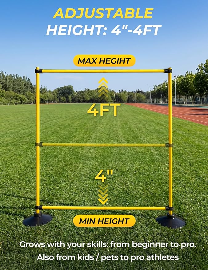 SEAOTTER Agility Hurdles 4FT Detachable Adjustable Sports Speed Training Hurdles - Image 2