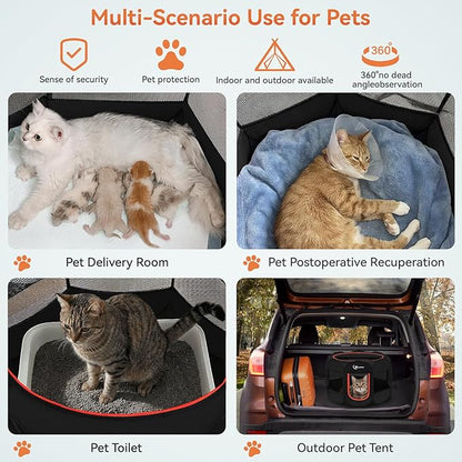 Siedihit Black Dog Cat Playpen, Puppy Pet Playpen Indoor - Image 3