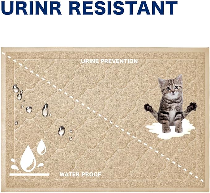 WePet Cat Litter Box Mat, Kitty Premium PVC Pad, Durable Trapping Rug, - Image 5