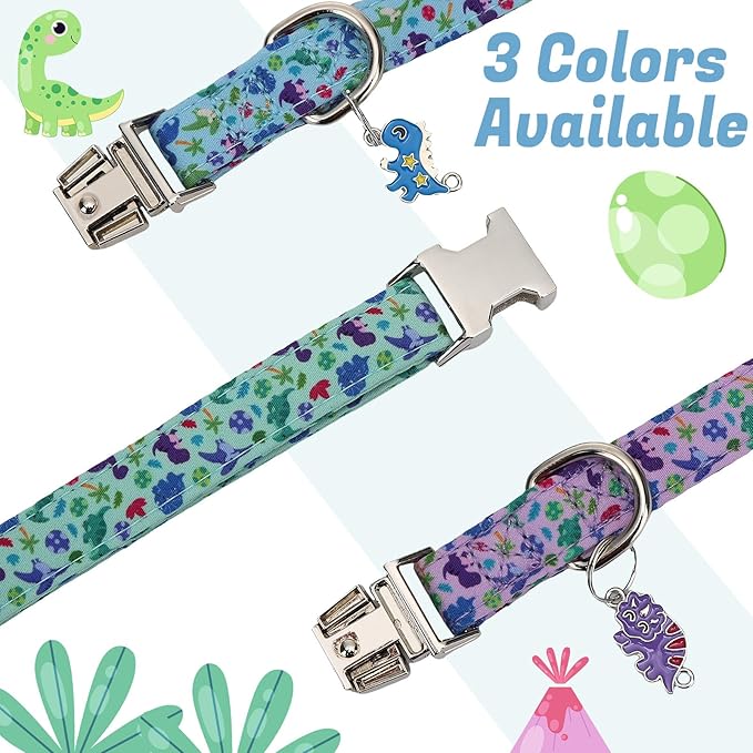 3 Pack Dinosaur Dog Collars for Small Dogs Cute Dog Collars - Image 4