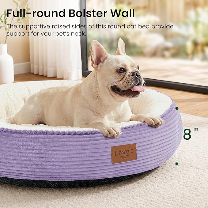 Love's cabin Round Donut Cat and Dog Cushion Bed, 30in Pet Bed - Image 6