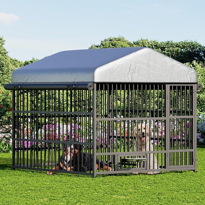 HOOBRO Dog Kennel Outdoor with Cover, 6.6 x 6.6 x 6.4 ft Dog Kennel Outside - Image 2