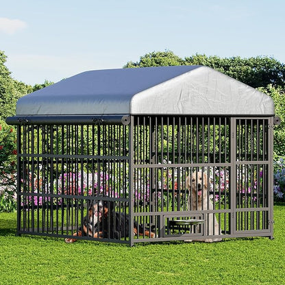 HOOBRO Dog Kennel Outdoor with Cover, 6.6 x 6.6 x 6.4 ft Dog Kennel Outside - Image 2