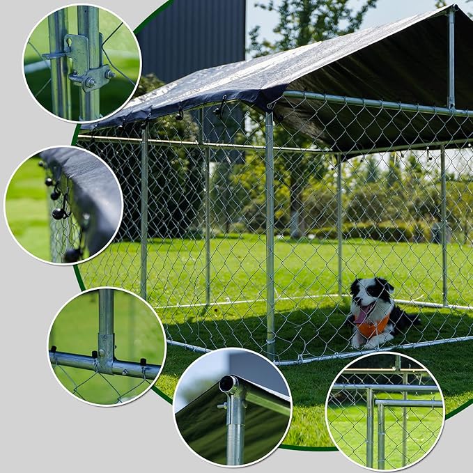 Petony Large Outdoor Dog Cage, Heavy Duty Dog Kennel House Mesh, Big Enclosure - Image 7