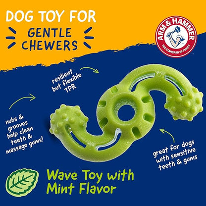 Arm & Hammer Nubbies Dog Dental Chew Toy, TPR Wave, Mint Flavor, - Image 2