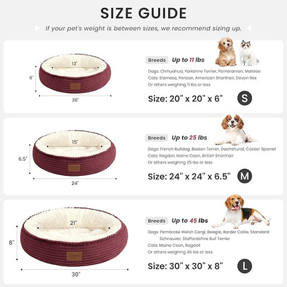 Love's cabin Round Donut Cat and Dog Cushion Bed, 20in Pet Bed - Image 3