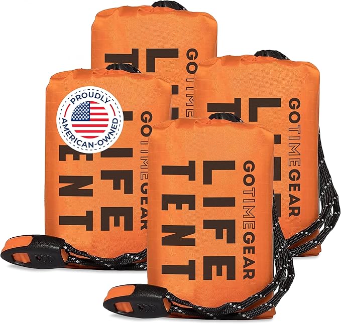 Go Time Gear Survival Life Tent • 2 Person Mylar Emergency Shelter Tube Tent + by GOTIMEGEAR