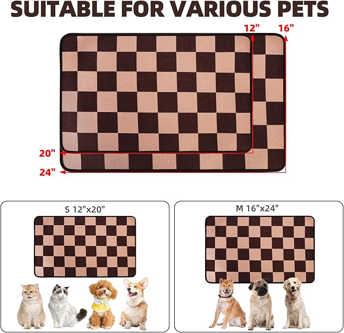 PUPTECK Dog Food Mat, Absorbent Pet Cat Feeding Mat - Image 2