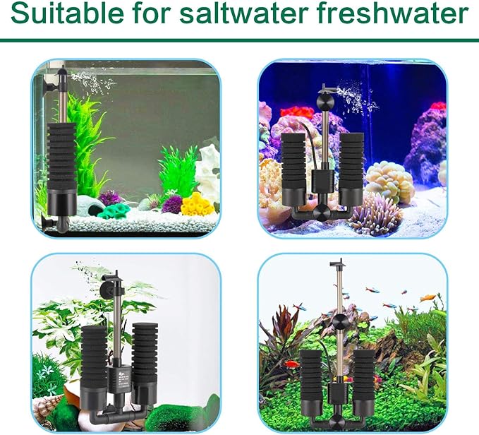 AQQA Aquarium Electric Power Sponge Filter, 3W/5W Silence Submersible Foam - Image 6