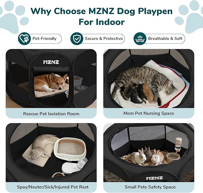 Dog Cat Playpen, Portable Puppy Pet Crate Indoors - Image 3