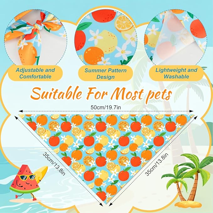 50 Pcs Summer Theme Dog Bandanas Bulk Tropical Bandanas - Image 3