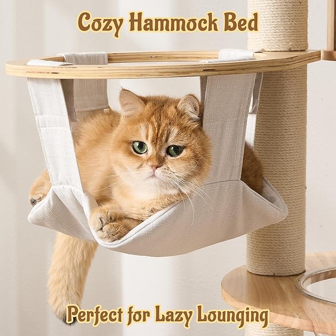 Modern Cat Tree Tower with Scratching Post, 61.5in Tall Cat Tree - Image 5