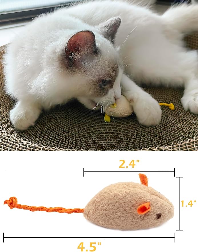 Fashion's Talk Cat Mice Toy 18-Pack Plush Catnip-Filled Mice Toys - Image 3