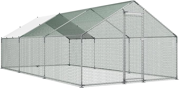 VEVOR Large Metal Chicken Coop, 19.7x9.8x6.5ft Walk-in Chicken Runs - Image 11