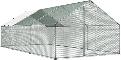 VEVOR Large Metal Chicken Coop, 19.7x9.8x6.5ft Walk-in Chicken Runs - Image 11