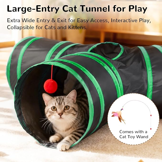 Tempcore Cat Tunnel for Indoor Cats, 3-Way Collapsible Play Tunnel - Image 4