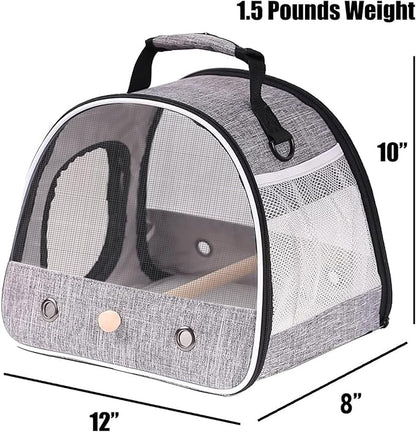 Small Bird Travel Carrier, Portable Mesh Vented Bird Carrier Cage - Image 2