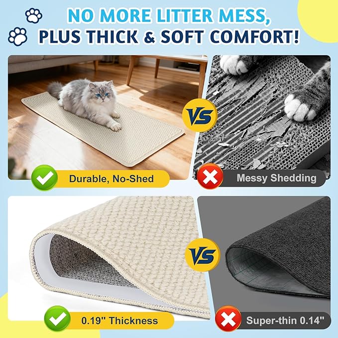 ENONCI Door Protector from Cat Scratching 19.6" x 7.8" Cat Wall Corner Scratcher - Image 4