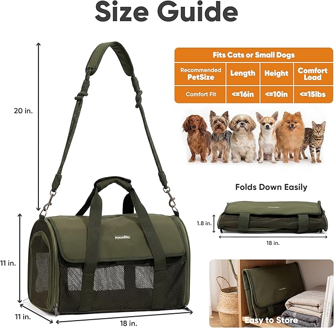 FUKUMARU Cat Carrier, Light & Airy Pet Carrier, 2-in-1 Shoulder Strap Leash - Image 9