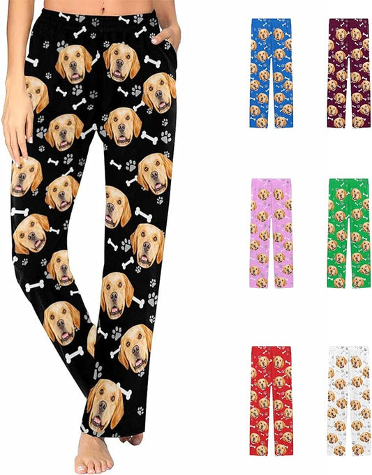 Personalized Pajama Pants for Women Custom Photo Face Printed Pajama Bottoms by FunStudio