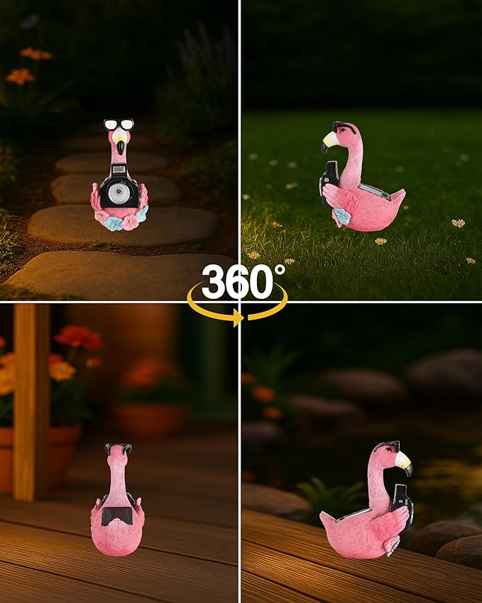 GoGnome Solar Flamingo Garden Statue - Image 7