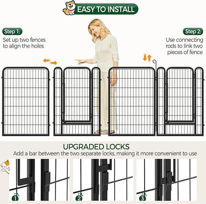 Yaheetech Dog Playpen, 40 Inch 8 Panels Heavy Duty Metal Pet Fence - Image 6