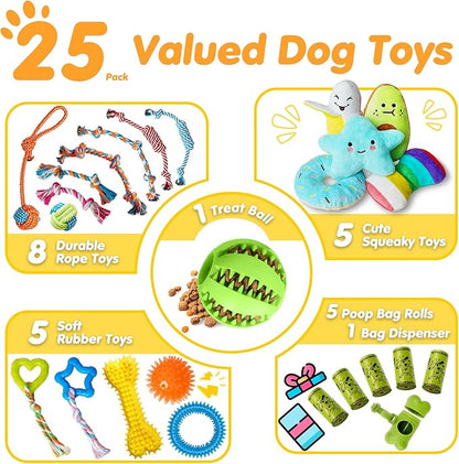 Zeaxuie 25 Pack Luxury Dog Chew Toys - Image 2