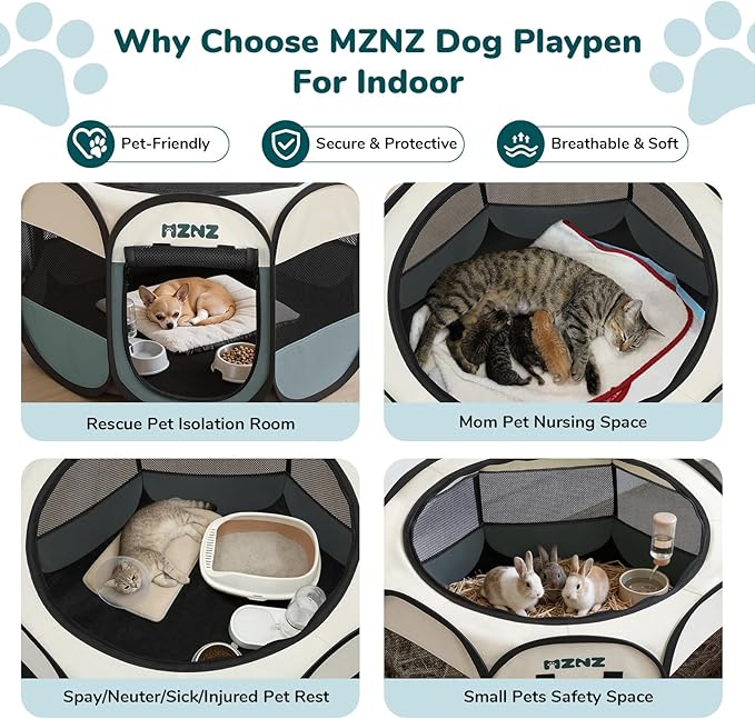 Dog Cat Playpen, Portable Small Animal Playpen Crate Indoor - Image 3