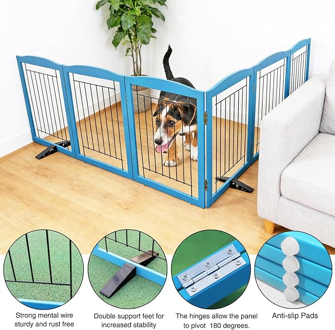 ZJSF Freestanding Dog Fence Indoor, Foldable Dog Gate - Image 5