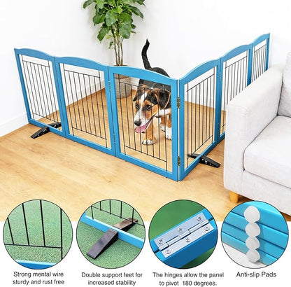 ZJSF Freestanding Dog Fence Indoor, Foldable Dog Gate - Image 5