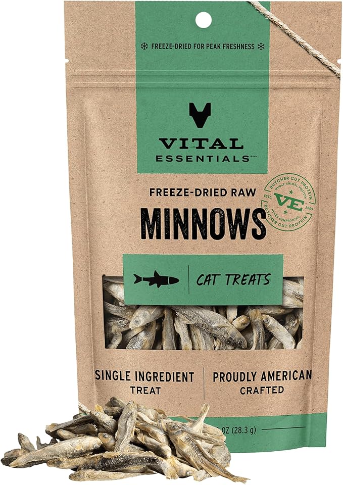Vital Essentials Freeze Dried Minnows Cat Treats | Single Ingredient | Premium by VitalEssentials