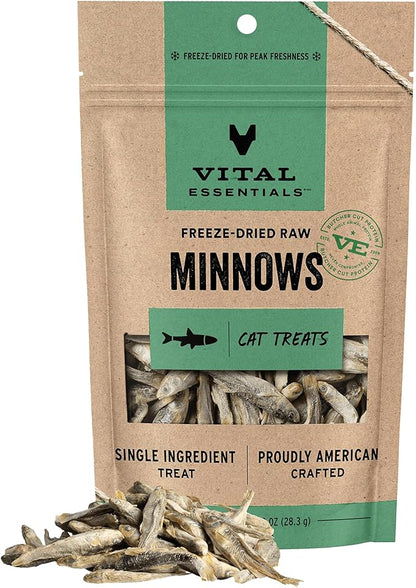 Vital Essentials Freeze Dried Minnows Cat Treats | Single Ingredient | Premium by VitalEssentials