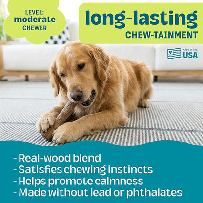 Pupstages Dogwood Dog Chew Toy, Made in the USA – Real-Wood Blend, Natural - Image 4