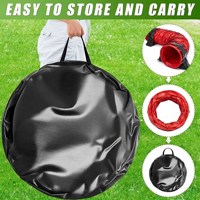 Briwooody 24 in 10 Foot PVC Dog Agility Tunnel - Image 4