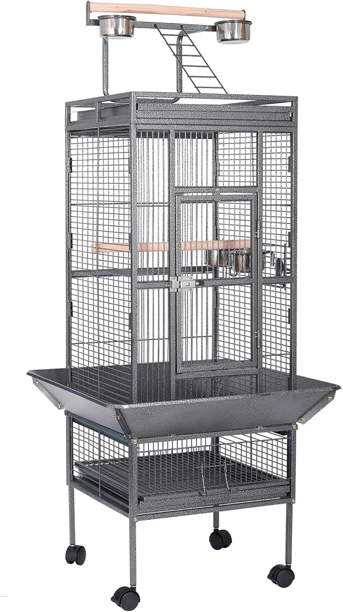 HSM 62 Inch Wrought Iron Large Bird Flight Cage - Image 3