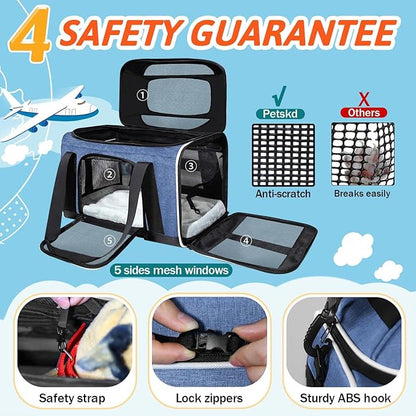 Petskd Top-Expandable Pet Carrier 18x11x11 Inches Delta American United Airline - Image 5