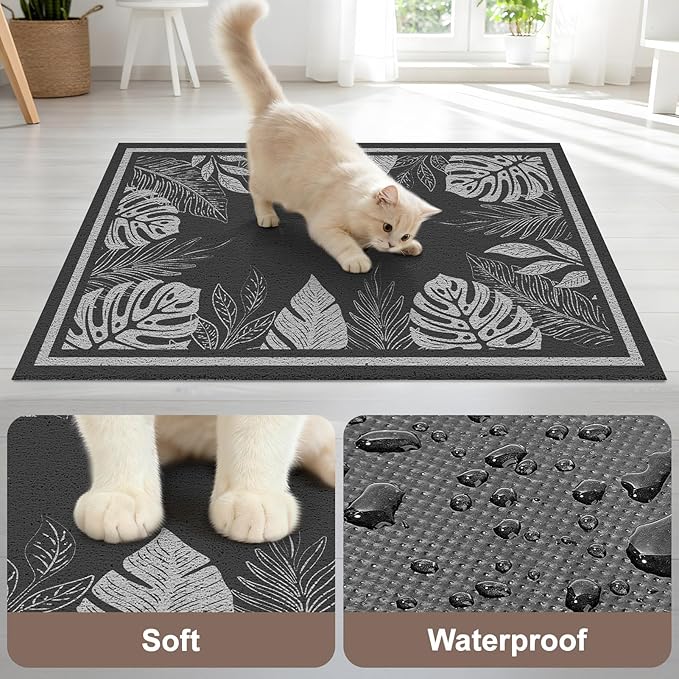 Unicorn Catcher 33x22 inches Cat Litter Mat Non-Slip Bottom Litter Box Mat - Image 4