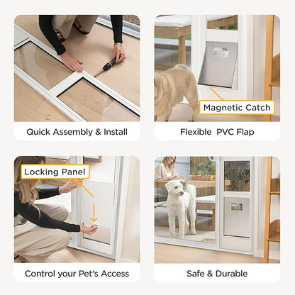 Hakuna Pets White Glass Patio Pet Door - Image 7