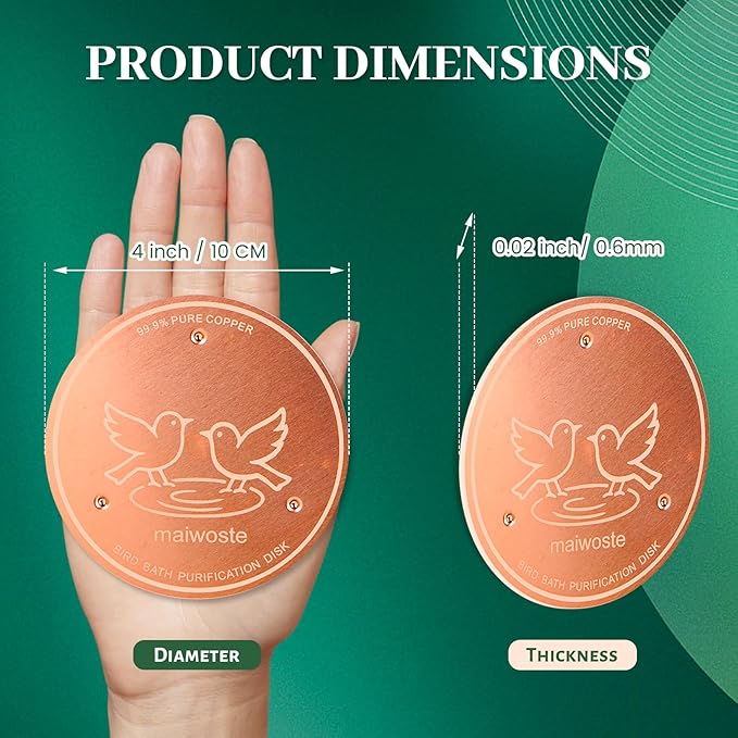 Bird Bath Copper Disk, 4 Inch 0.6mm Thick 99.9% Pure Copper Disc - Image 5