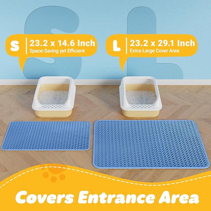 Cat Litter Mat - 30'' x 24'' Large Litter Trapping Mat, Waterproof, Urine-Proof - Image 2