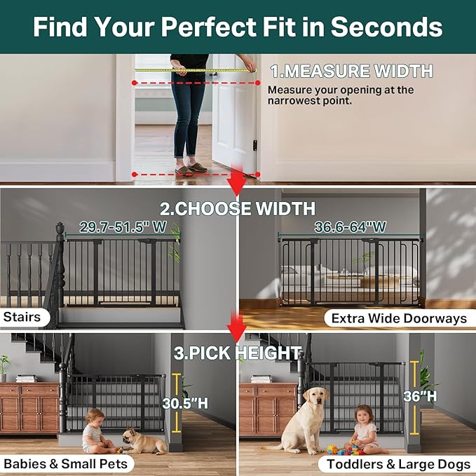 Cumbor 36.6-64" Extra Wide Baby Gate - Image 3