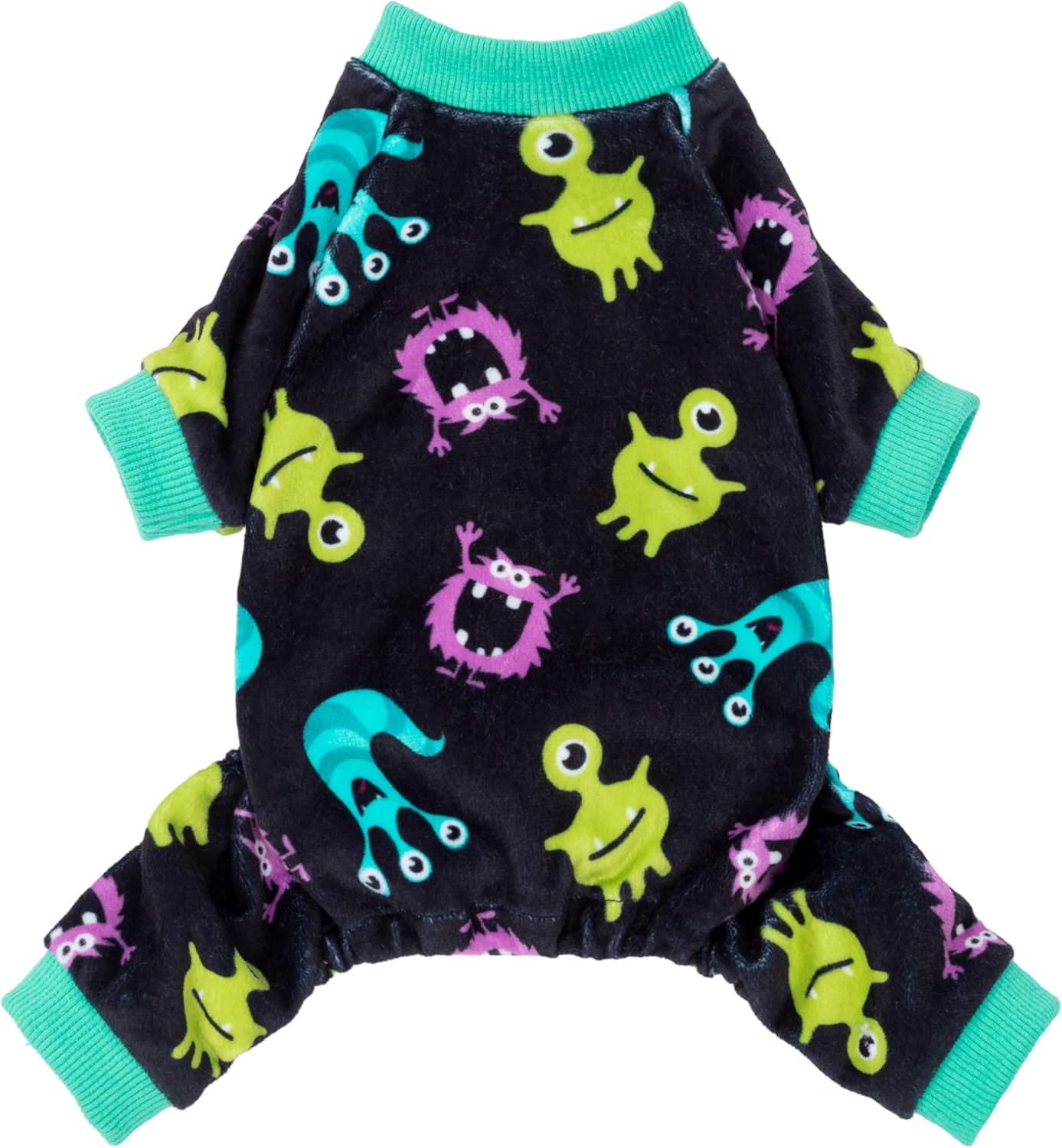 Fitwarm Cute Monster Halloween Dog Pajamas, Funny Costumes for Small Dogs Boy Girl, Festive Pet Clothes, Green, Purple, Black, Small