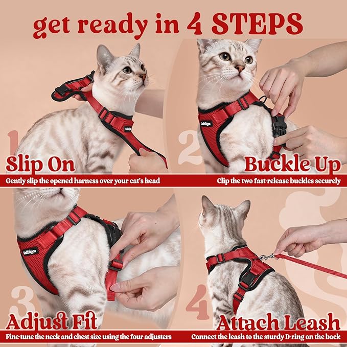 rabbitgoo Cat Harness and Leash Set, Escape Proof Vest Harness - Image 8