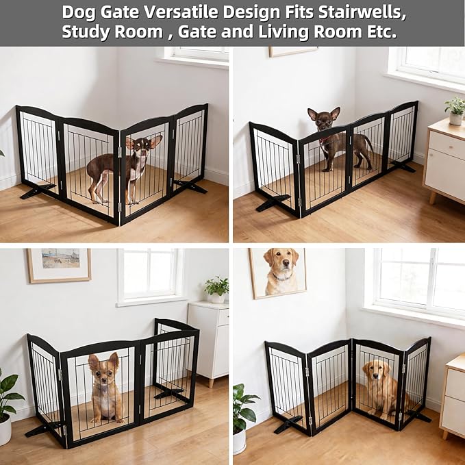 ZJSF Freestanding Dog Fence Indoor, Foldable Dog Gate - Image 4